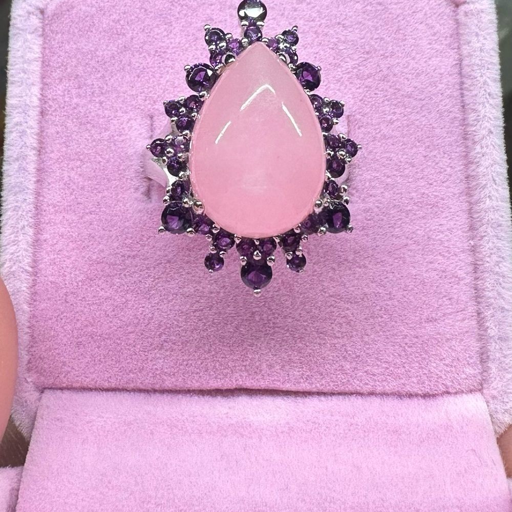 Pink Chalcedony and amethyst - Picture 2 of 3